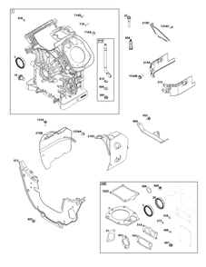 Cylinder Group Diagram and Parts List for 542477-2229-J1 400000 - 699999 Briggs and Stratton Engine
